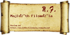 Majláth Filoméla névjegykártya